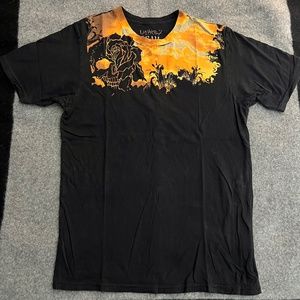 GRAIL Skull Rose Collar S/S T-Shirt M